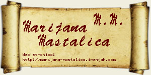 Marijana Mastalica vizit kartica